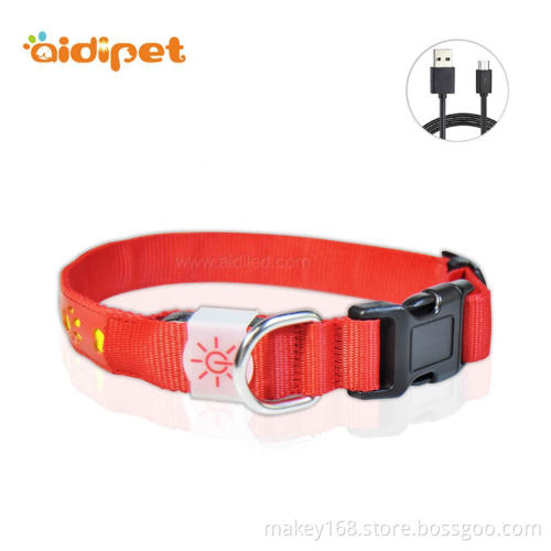 High Quality Leather Led Glowing Up Dog Collar